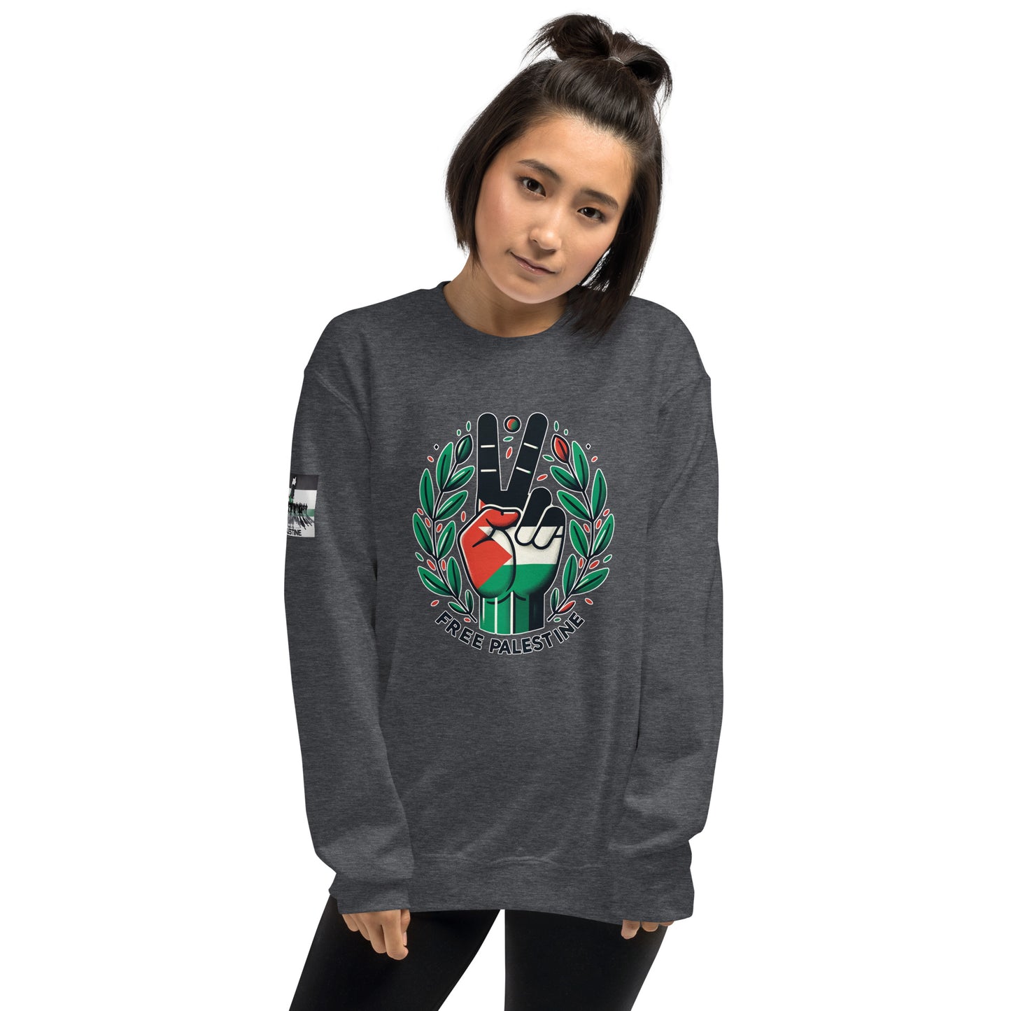 People for Palestine Sweatshirt v12, Unisex Crew Neck Sweatshirt | Gildan 18000