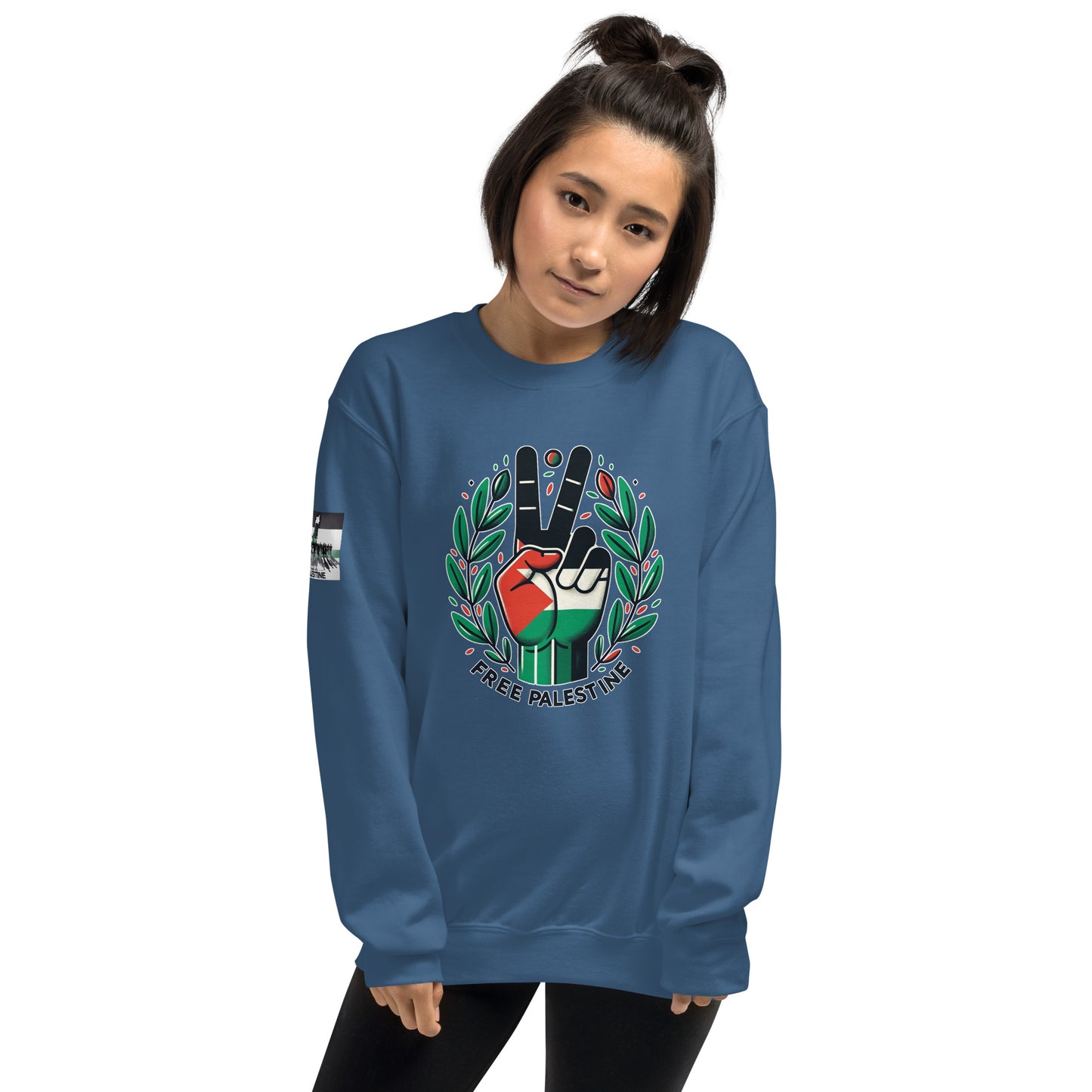 People for Palestine Sweatshirt v12, Unisex Crew Neck Sweatshirt | Gildan 18000