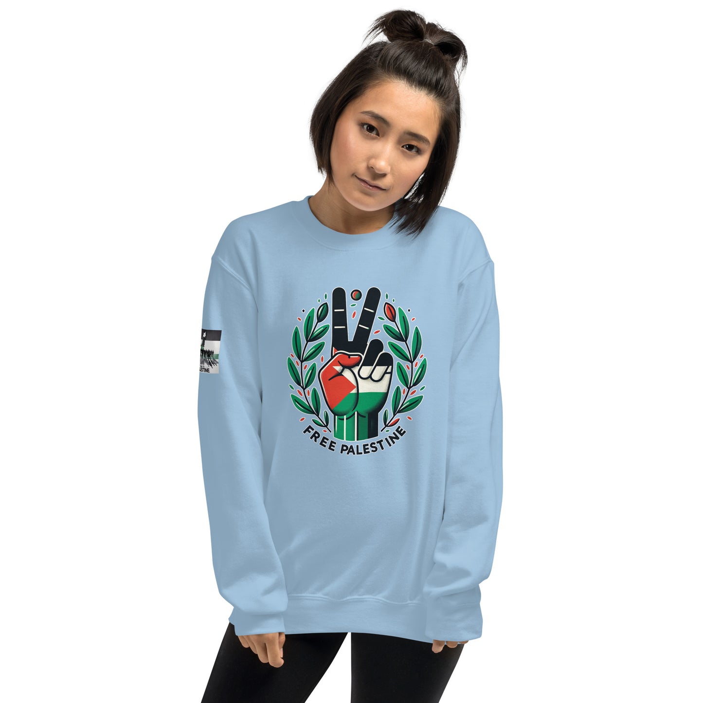 People for Palestine Sweatshirt v12, Unisex Crew Neck Sweatshirt | Gildan 18000
