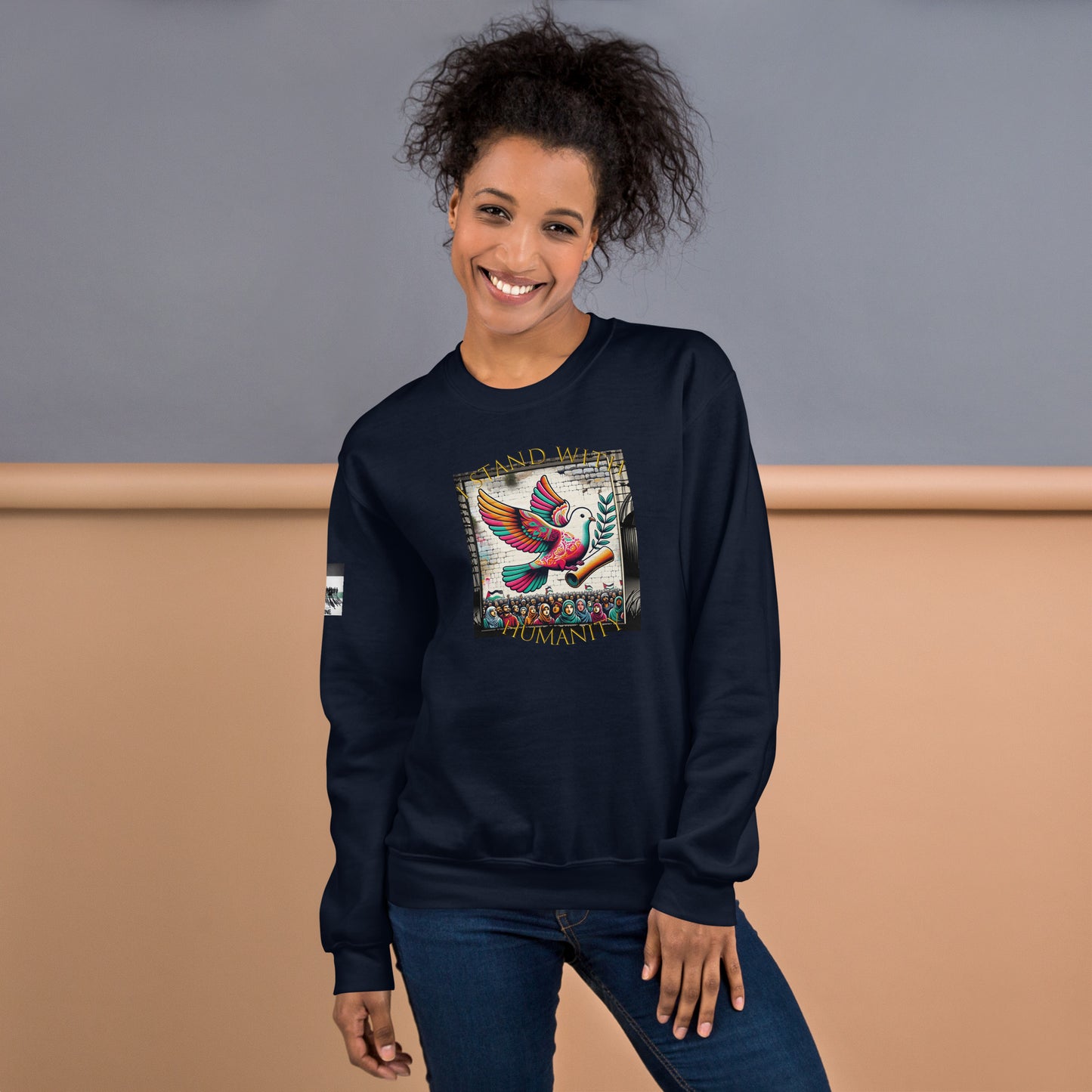 People for Palestine Sweatshirt v7, Unisex Crew Neck Sweatshirt | Gildan 18000