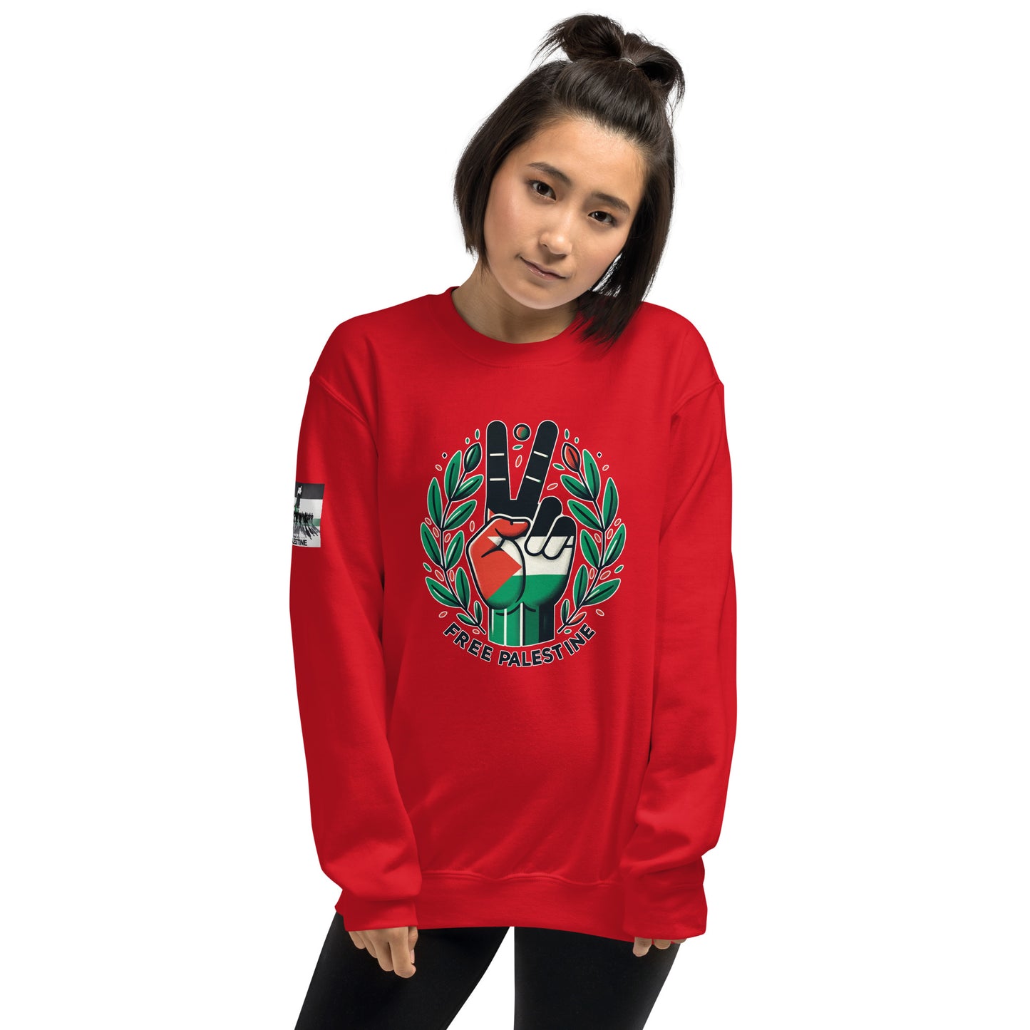 People for Palestine Sweatshirt v12, Unisex Crew Neck Sweatshirt | Gildan 18000