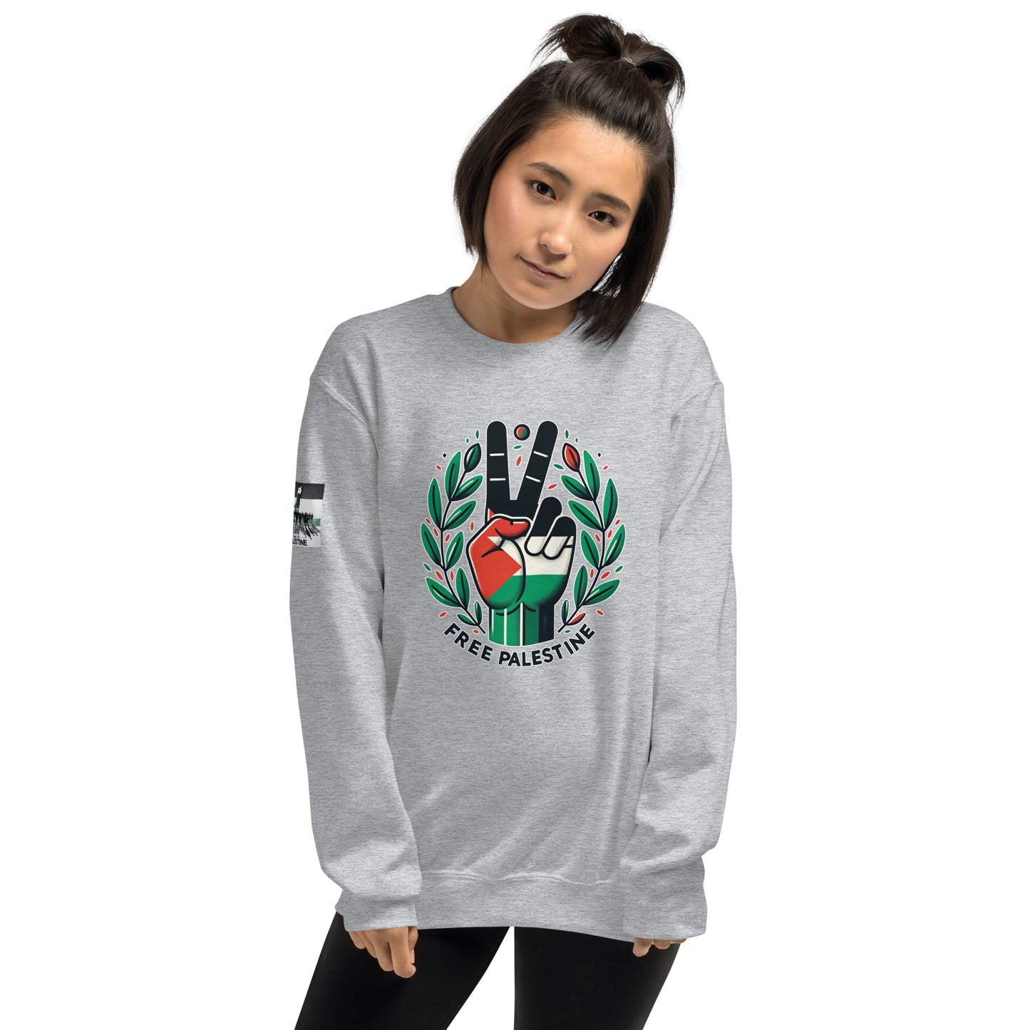 People for Palestine Sweatshirt v12, Unisex Crew Neck Sweatshirt | Gildan 18000