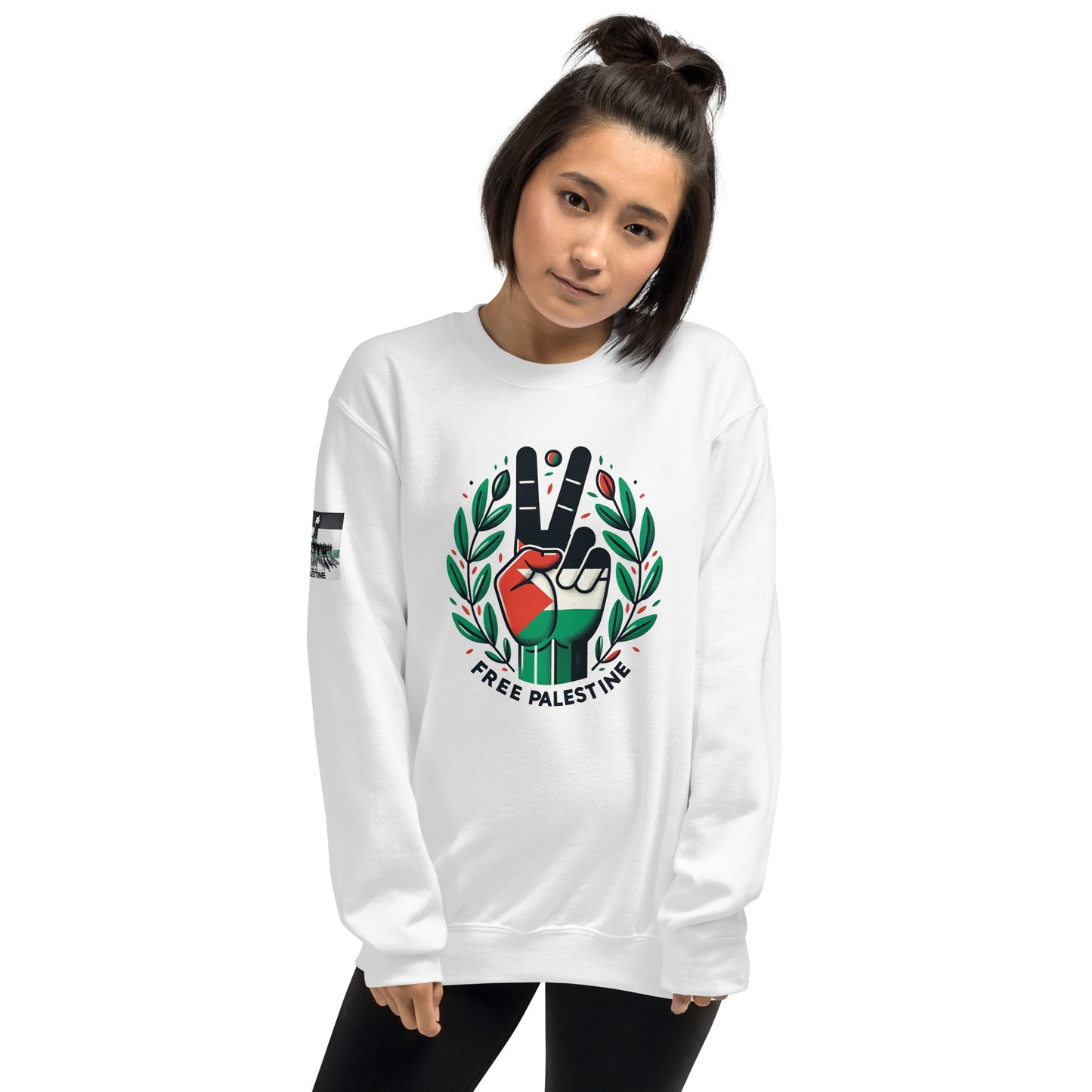 People for Palestine Sweatshirt v12, Unisex Crew Neck Sweatshirt | Gildan 18000