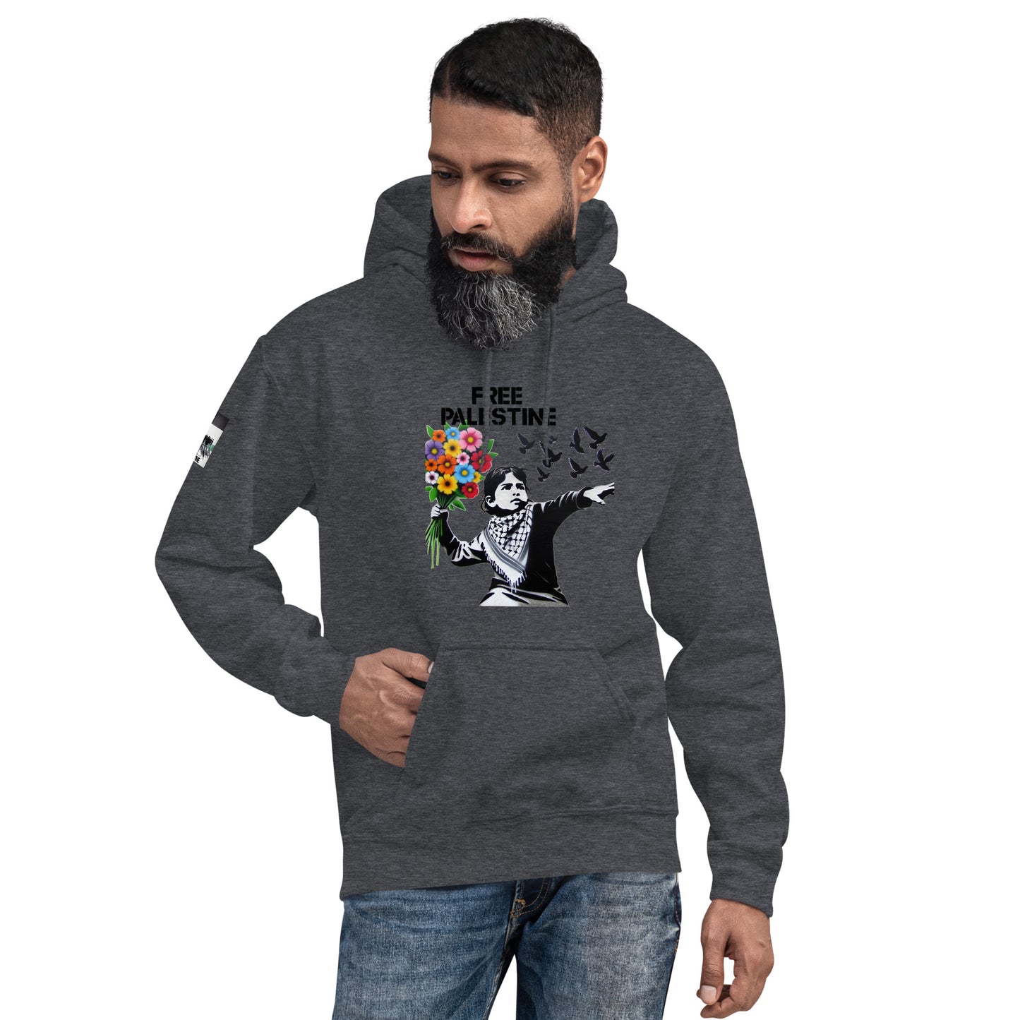 People for Palestine Hoodie v5, Unisex Heavy Blend Hoodie | Gildan 18500