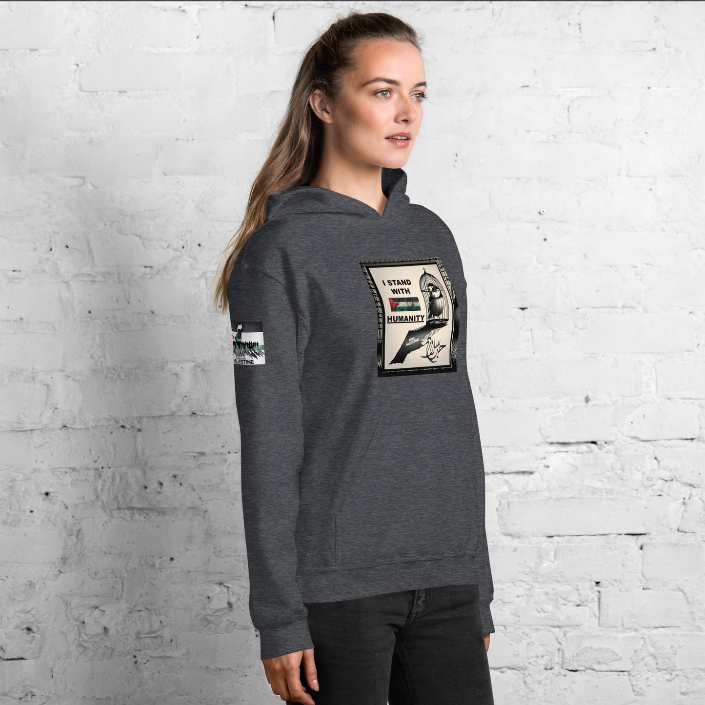 People for Palestine Hoodie v9, Unisex Heavy Blend Hoodie | Gildan 18500