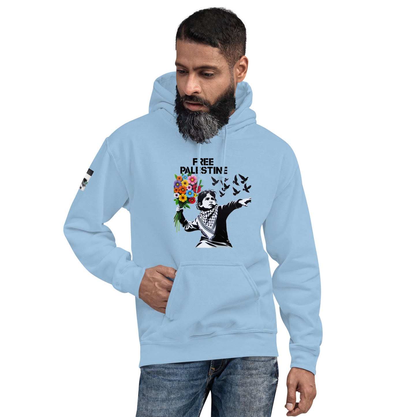 People for Palestine Hoodie v5, Unisex Heavy Blend Hoodie | Gildan 18500