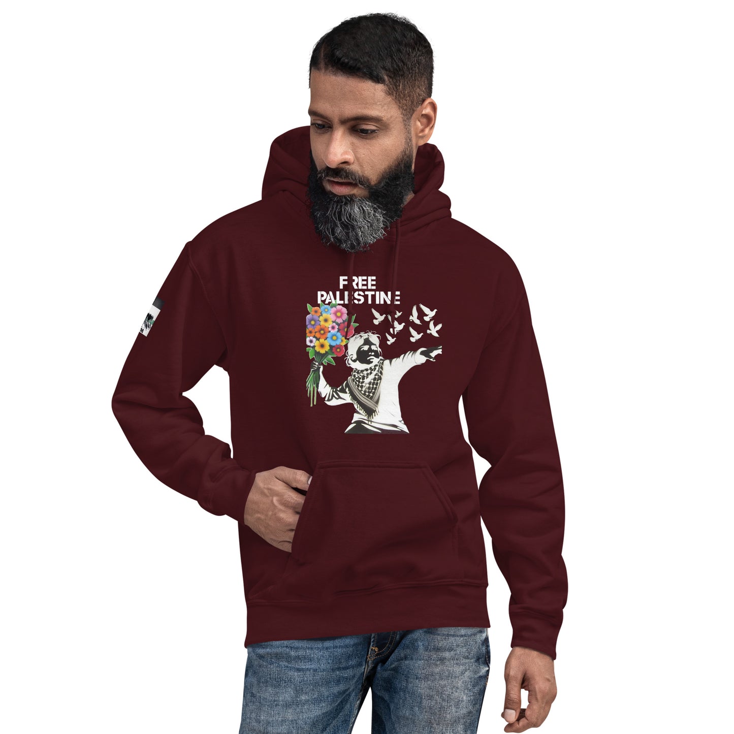 People for Palestine Hoodie v5, Unisex Heavy Blend Hoodie | Gildan 18500