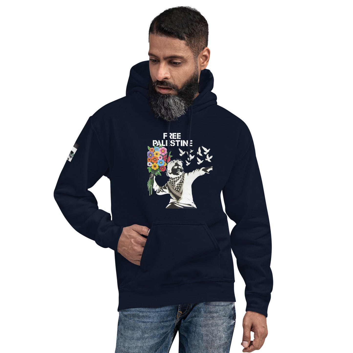 People for Palestine Hoodie v5, Unisex Heavy Blend Hoodie | Gildan 18500