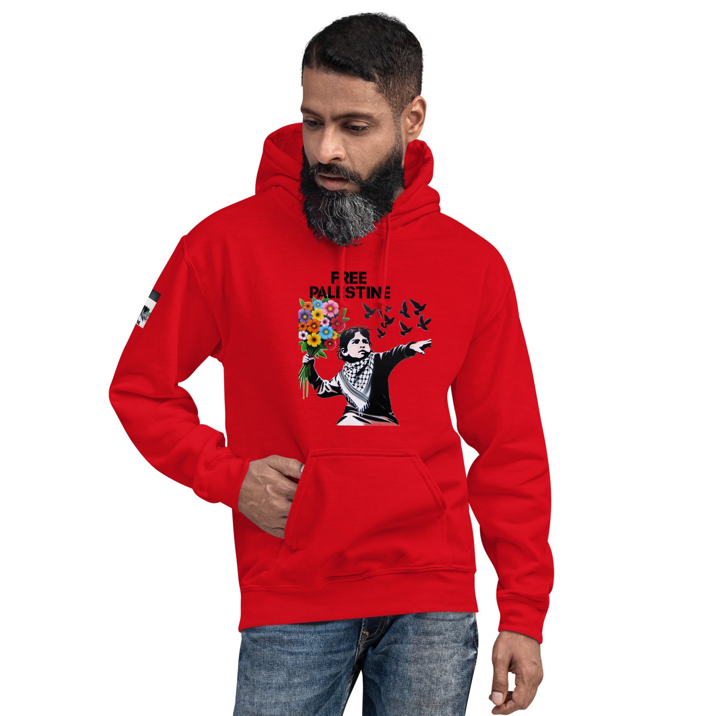 People for Palestine Hoodie v5, Unisex Heavy Blend Hoodie | Gildan 18500