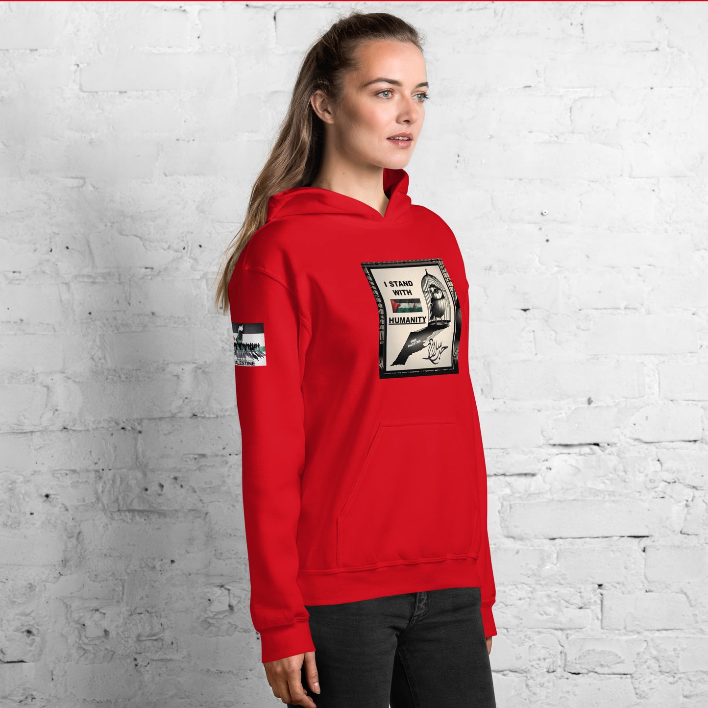 People for Palestine Hoodie v9, Unisex Heavy Blend Hoodie | Gildan 18500