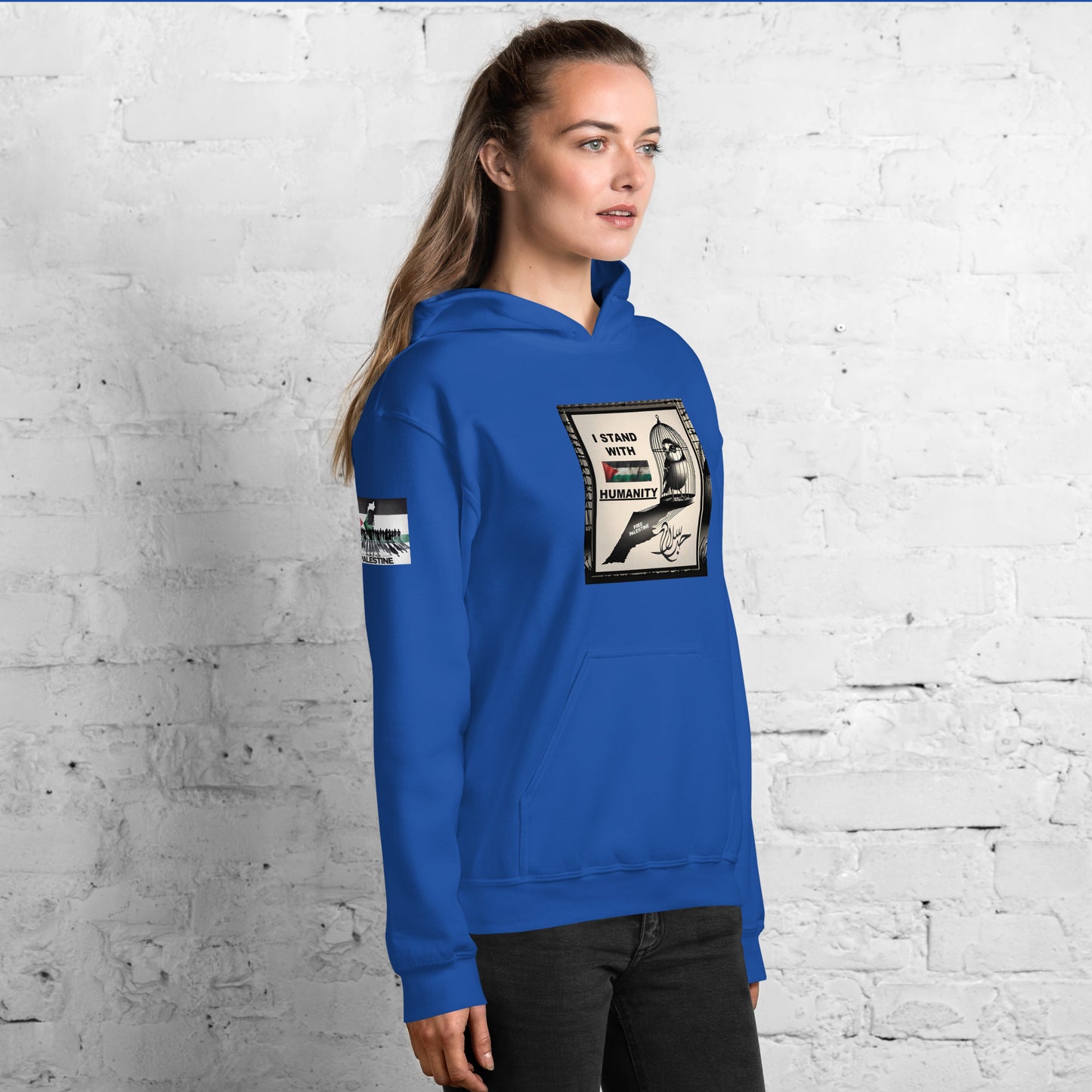 People for Palestine Hoodie v9, Unisex Heavy Blend Hoodie | Gildan 18500