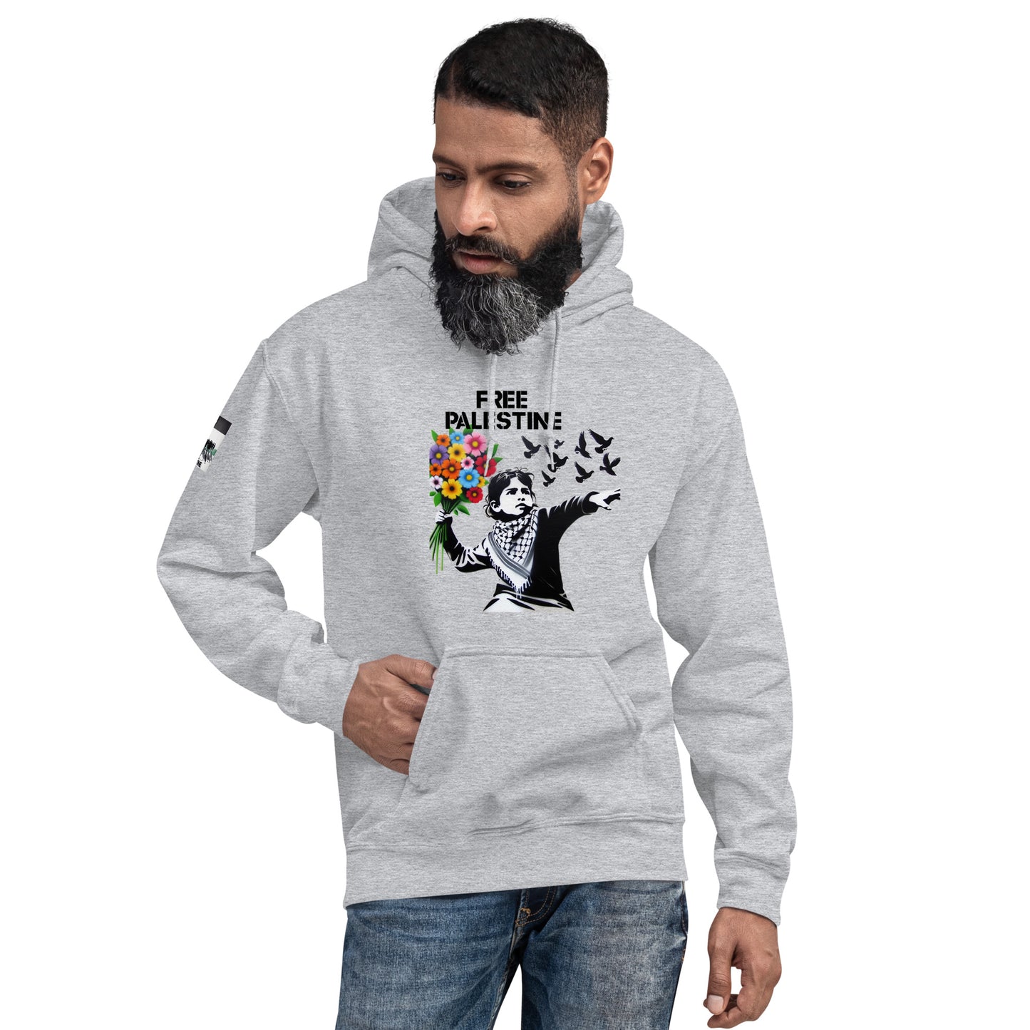 People for Palestine Hoodie v5, Unisex Heavy Blend Hoodie | Gildan 18500