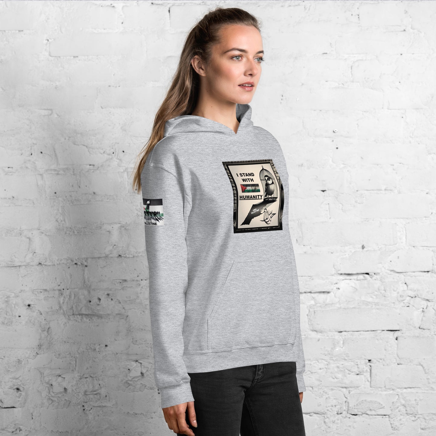 People for Palestine Hoodie v9, Unisex Heavy Blend Hoodie | Gildan 18500