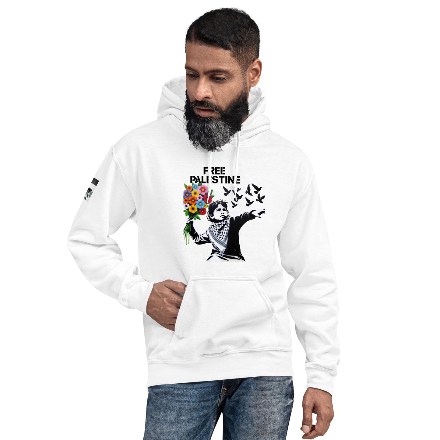 People for Palestine Hoodie v5, Unisex Heavy Blend Hoodie | Gildan 18500