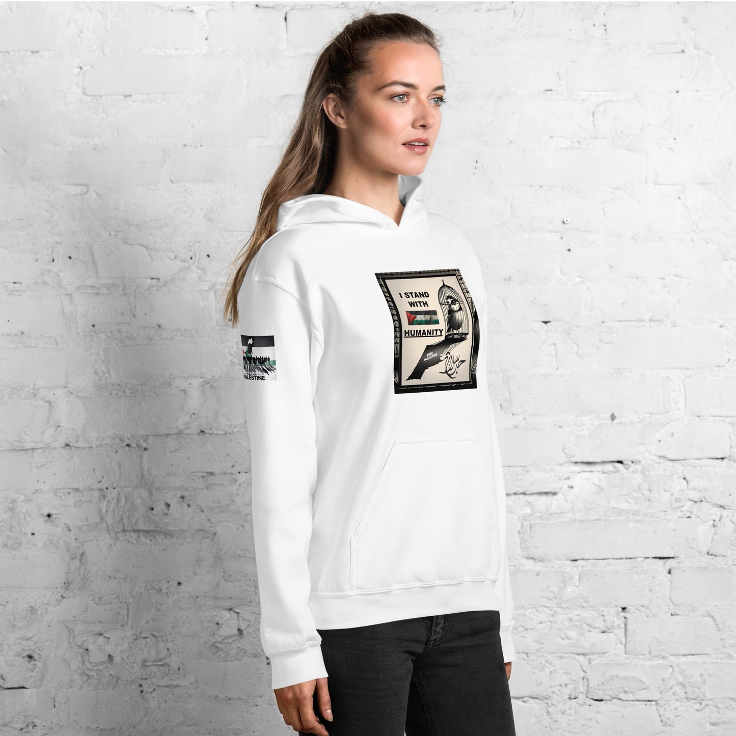 People for Palestine Hoodie v9, Unisex Heavy Blend Hoodie | Gildan 18500
