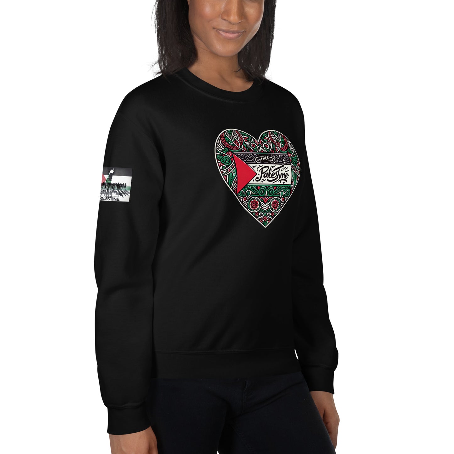 People for Palestine Sweatshirt v3, Unisex Crew Neck Sweatshirt | Gildan 18000