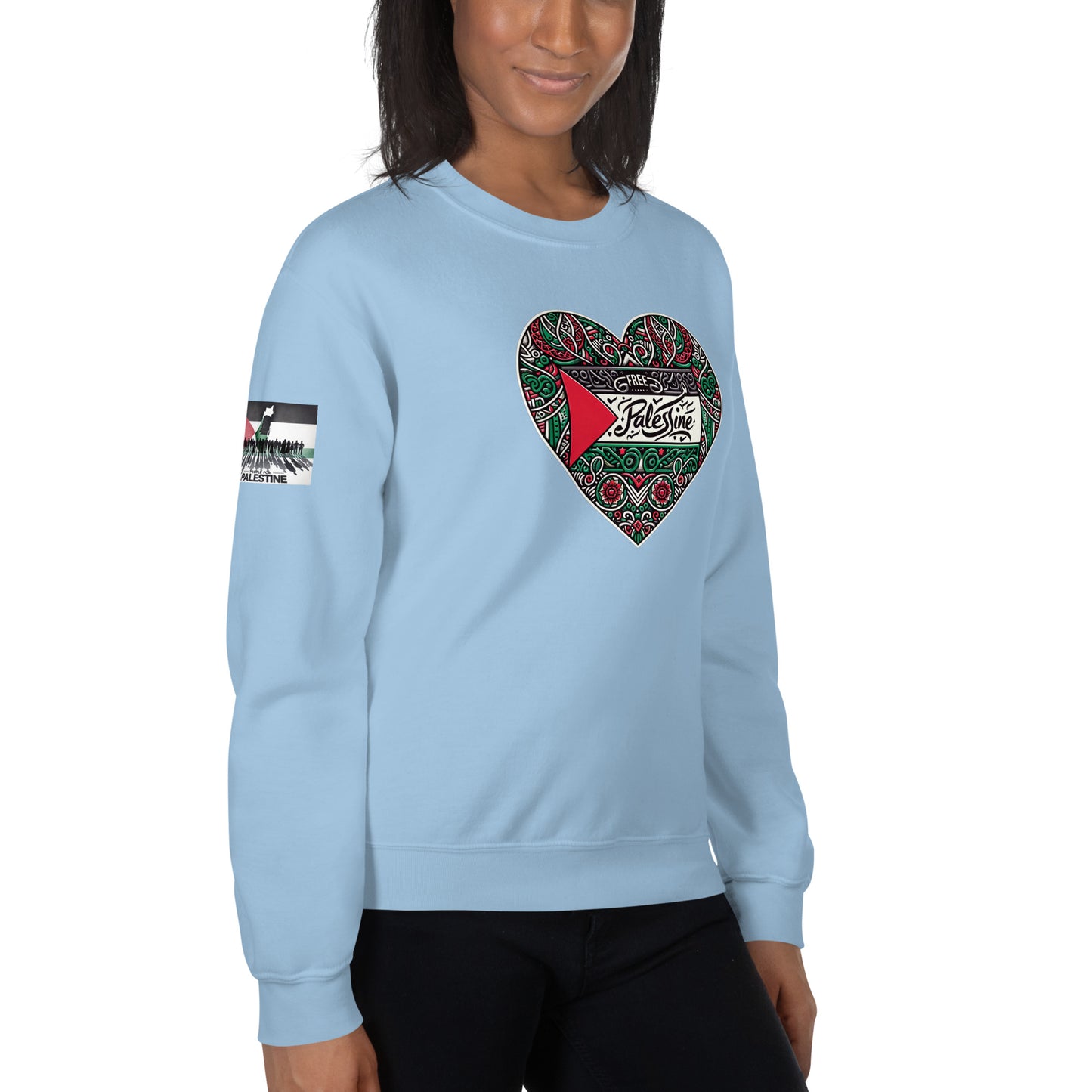 People for Palestine Sweatshirt v3, Unisex Crew Neck Sweatshirt | Gildan 18000