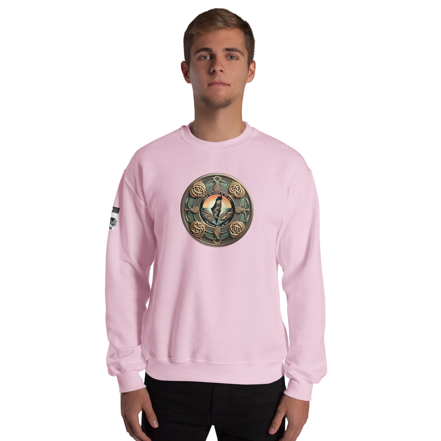 People for Palestine Sweatshirt v10, Unisex Crew Neck Sweatshirt | Gildan 18000