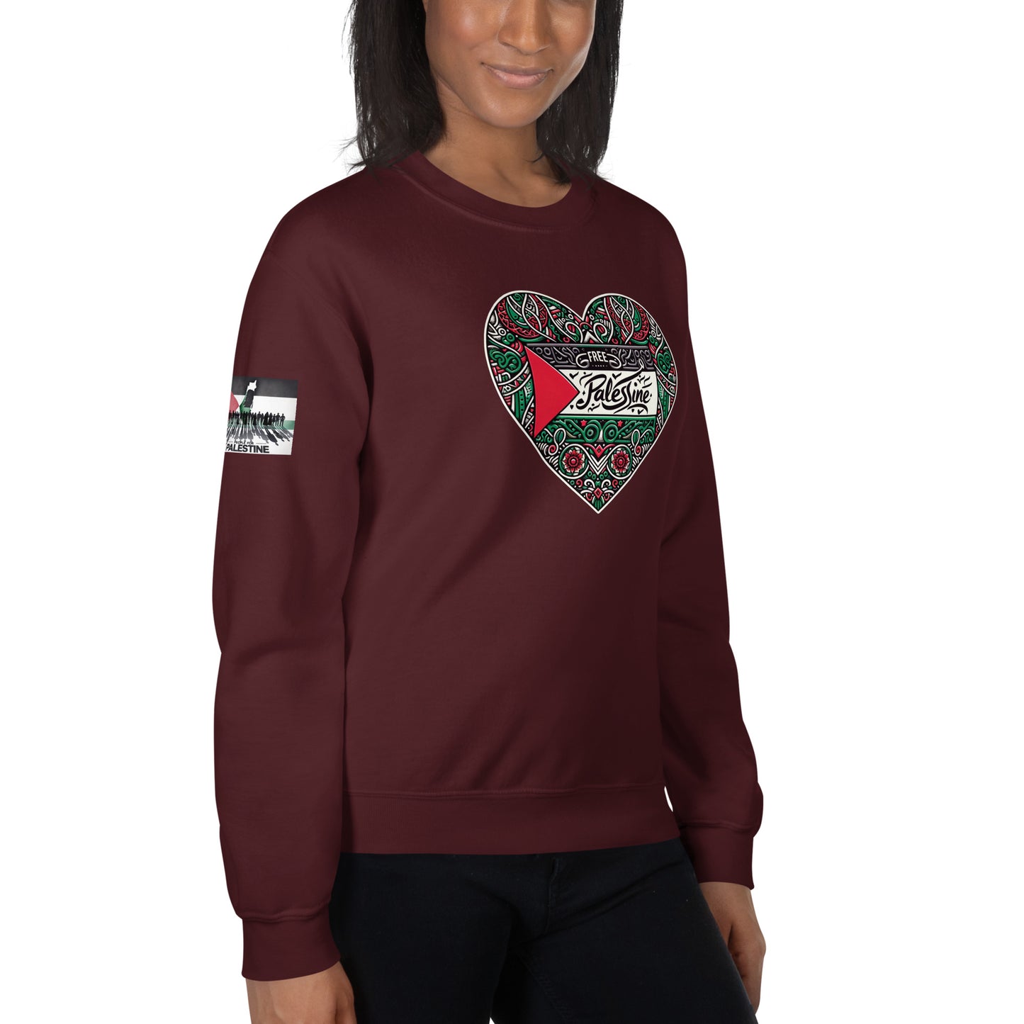 People for Palestine Sweatshirt v3, Unisex Crew Neck Sweatshirt | Gildan 18000