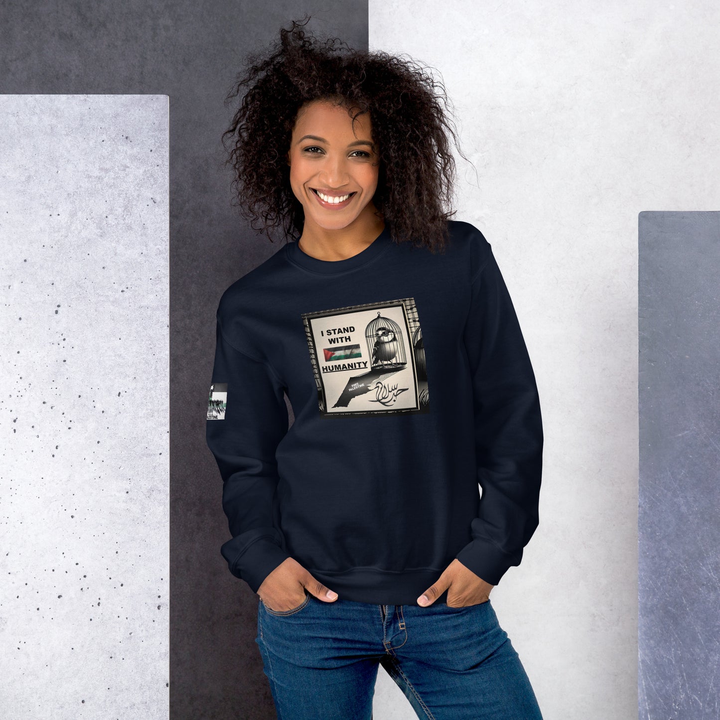 People for Palestine Sweatshirt v9, Unisex Crew Neck Sweatshirt | Gildan 18000