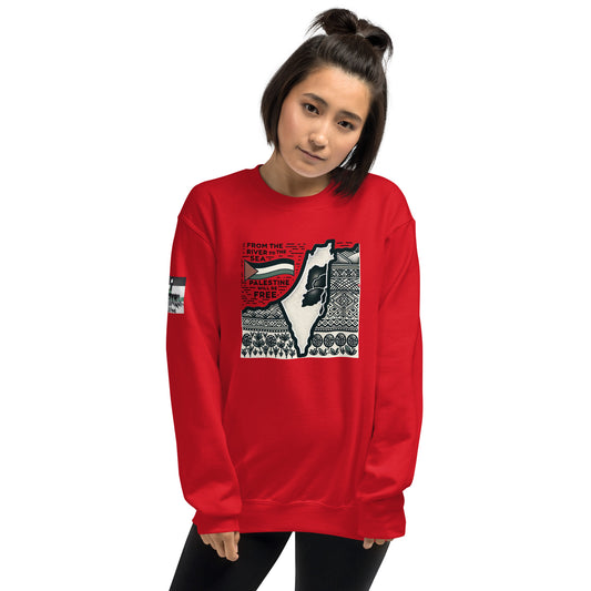 People for Palestine Sweatshirt v2, Unisex Crew Neck Sweatshirt | Gildan 18000