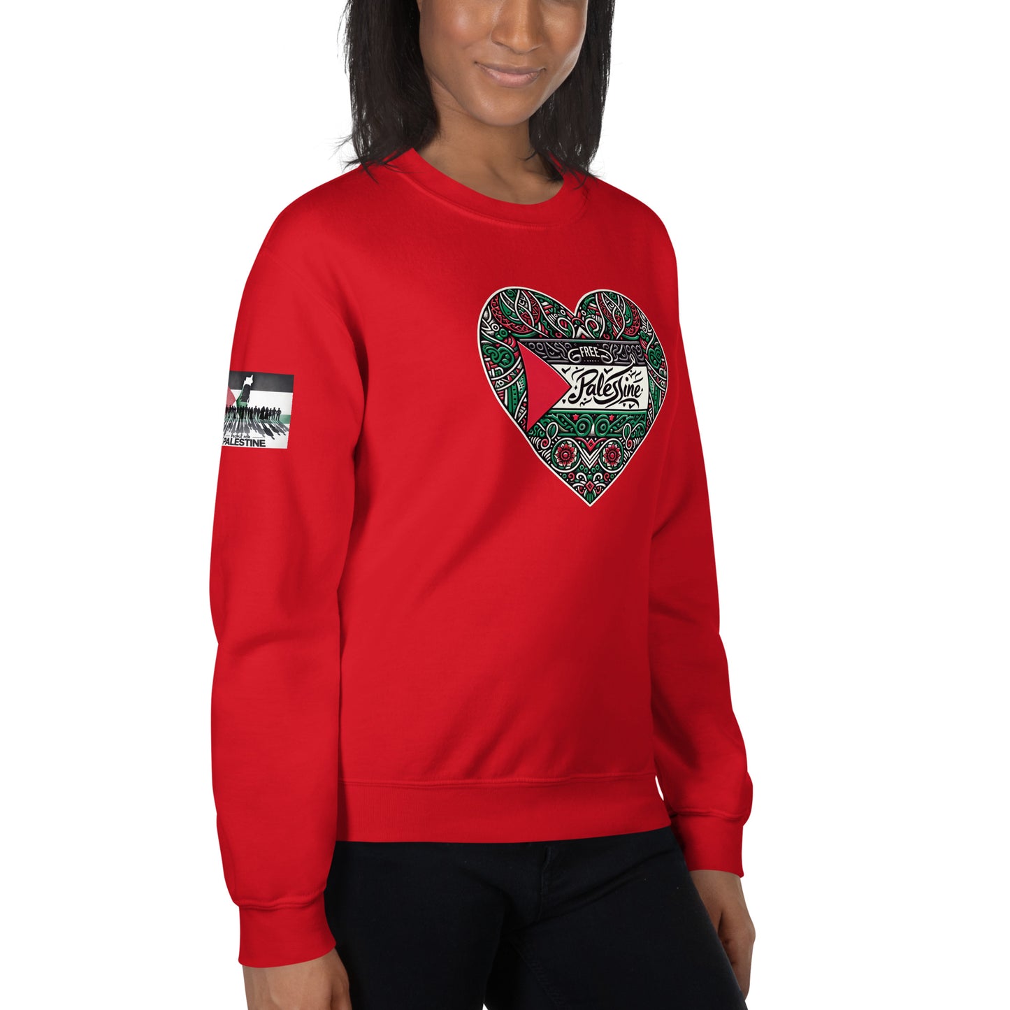 People for Palestine Sweatshirt v3, Unisex Crew Neck Sweatshirt | Gildan 18000