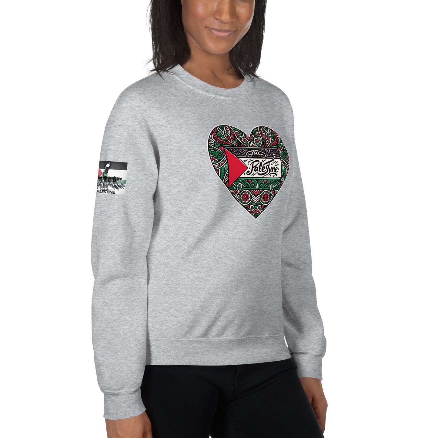 People for Palestine Sweatshirt v3, Unisex Crew Neck Sweatshirt | Gildan 18000
