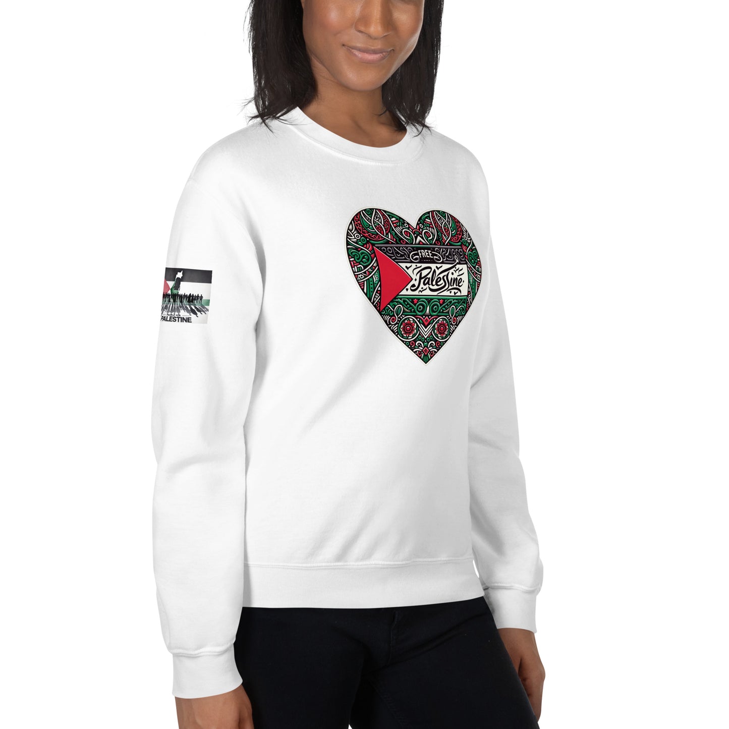 People for Palestine Sweatshirt v3, Unisex Crew Neck Sweatshirt | Gildan 18000